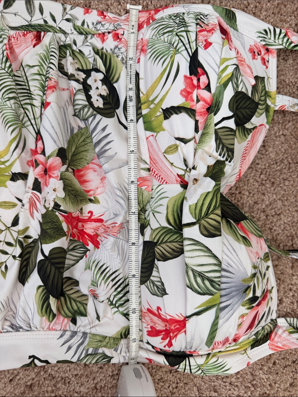 Niptuck Swim Tropical Floral Ruched One Piece Swimsuit US 6 Multi-Fit Cup - Picture 9 of 10